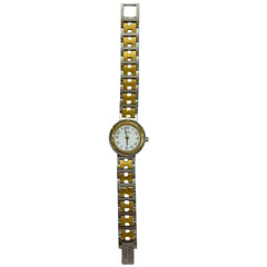 HERMES Vintage Clipper Logo Engraved Stainless Steel GP Wristwatch Silver Gold 40594 — Good