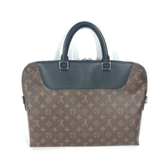 LOUIS VUITTON M54019 Monogram Macassar Porte Document Jour PDJ Bag Shoulder Tote Handbag Canvas Men's Brown G-241125-30 — Like New