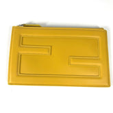 FENDI 7N0114 Pouch Clutch Bag Leather Women's Yellow — New - Store Return