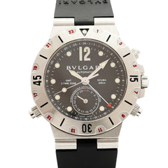 Bulgari Diagono Scuba GMT SD38SGMT Black Dial Men's Watch — Good