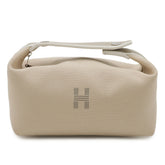 HERMES Bride à Black PM Bathroom Pouch/Handbag, Canvas, Natural Beige, H104223M — New - Store Return