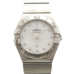 Omega Constellation Plume Diamond 123.10.27.60.55.004 White Dial Women's Watch — Very Good