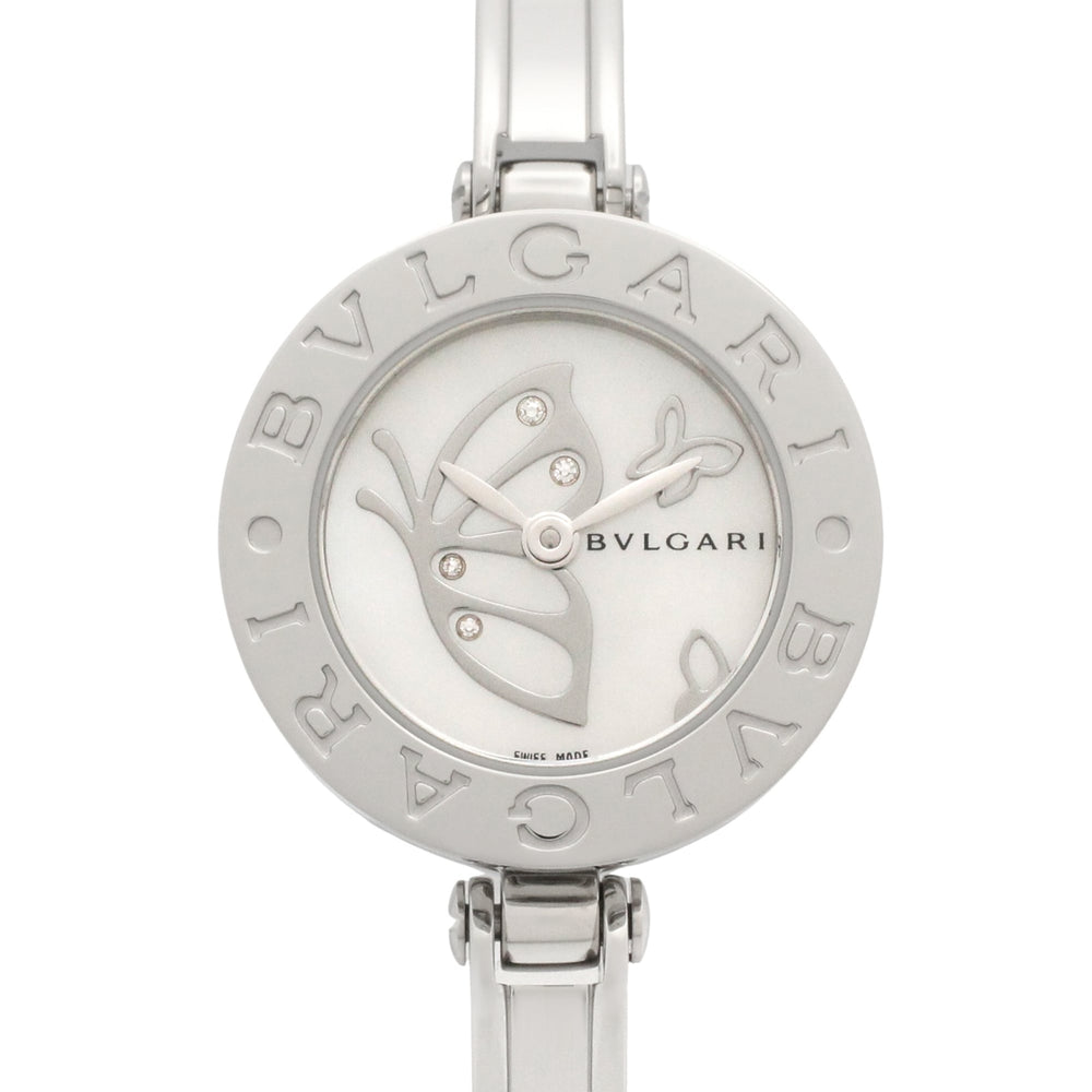 Bulgari BVLGARI B-zero1 Butterfly Watch, Stainless Steel, Diamond, Women's, White/White Shell, BZ22S — Very Good
