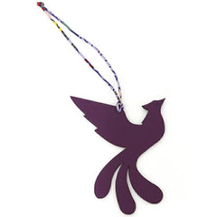 Hermes Petit H charm, phoenix design, bag charm/keychain, purple/navy — Like New