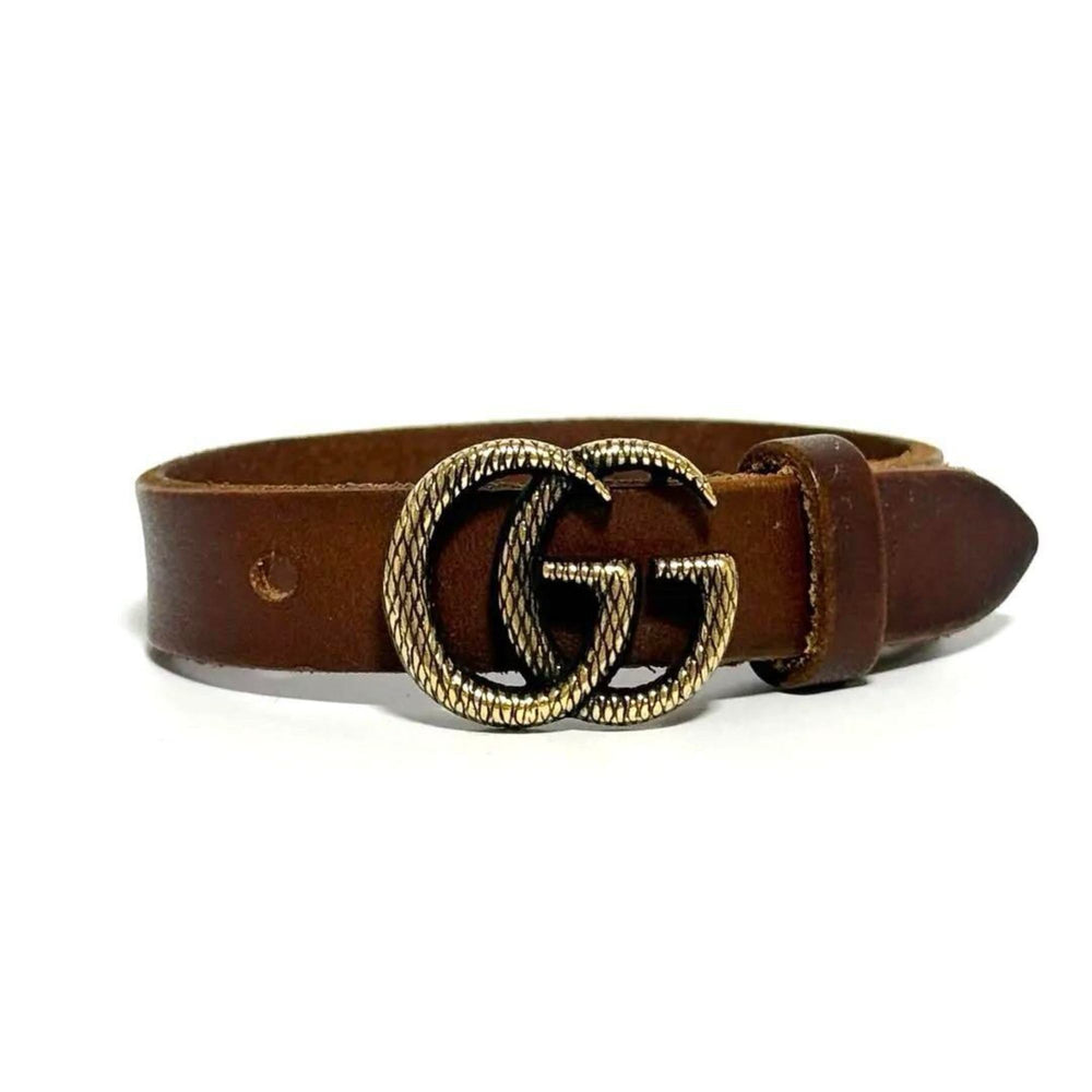 GUCCI Double G Leather Bracelet for Men and Women — Like New
