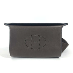 HERMES Hermes H logo punching Vid Poche crossbody bag pochette diagonal shoulder Togo men women dark brown — Like New