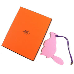 HERMES Petit H Beaver Epsom Togo Bag Charm in Pink and Orange, with Box, Women's, Very Popular — Like New