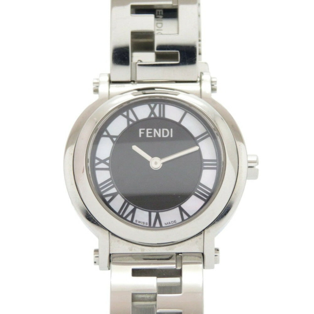 Fendi 6100L Caredro Shell Stainless Steel Black Quartz Watch with Dial 0556FENDI — Good