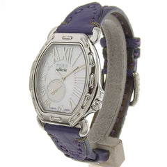FENDI Celeria Watch 8400M Stainless Steel x Embossed Leather Quartz Small Second White Shell Dial Boys — Very Good