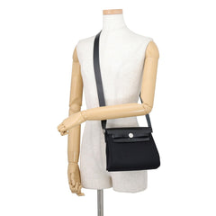 Hermes Shoulder Bag Herbag Zip Mini Black Toile H Vache Hunter G Stamp HERMES Handbag — Like New