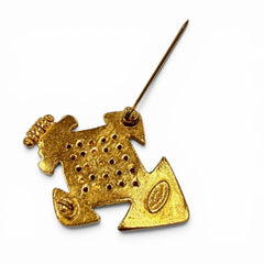 CHANEL Vintage 94P Coco Mark Large Antique Brooch Accessory Gold Made in France Women's — Like New