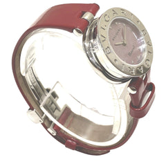 Bulgari Watch, Total Weight 26.8g, Stainless Steel, Genuine Leather Strap, Quartz Movement, Pink Mother-of-Pearl Dial, BZ22S — Good