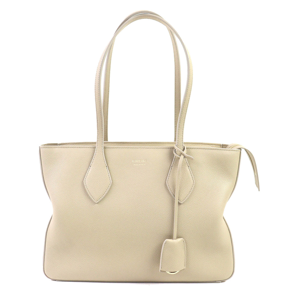 Salvatore Ferragamo FERRAGAMO 219861 Tote Bag M Calf Leather with Clochette, Can be Carried on Shoulder, Light Beige, Comes Dust Bag, Made in Italy, Women's — Like New