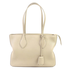 Salvatore Ferragamo FERRAGAMO 219861 Tote Bag M Calf Leather with Clochette, Can be Carried on Shoulder, Light Beige, Comes Dust Bag, Made in Italy, Women's — Like New