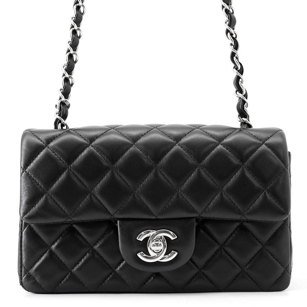 Chanel Chain Shoulder Bag Mini Matelassé Coco Mark Lambskin A69900 CHANEL Handbag Black Women's — Like New
