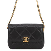 Chanel Chain Shoulder Bag Matelassé Mini Flap Coco Mark Lambskin AS4862 CHANEL Handbag Black Women's — Like New