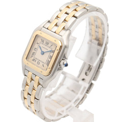 Cartier Panthère SM 2-Row Watch, 18K (Yellow Gold) Stainless Steel, Ladies', Ivory (W25029B6) — Very Good