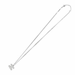 CELINE 460GB6BZI Triomphe Rhinestone Necklace, Silver, Made in Italy, Women's, with Box and Dust Bag — Like New