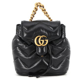Gucci GG Marmont Leather Backpack 777253, GUCCI Handbag, Black, Handbag for Women — Like New