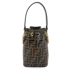 Fendi Zucca Mon Tresor 2-way Hand/Shoulder Handbag, Leather, Brown/Black, 8BS010, Gold Hardware — Like New