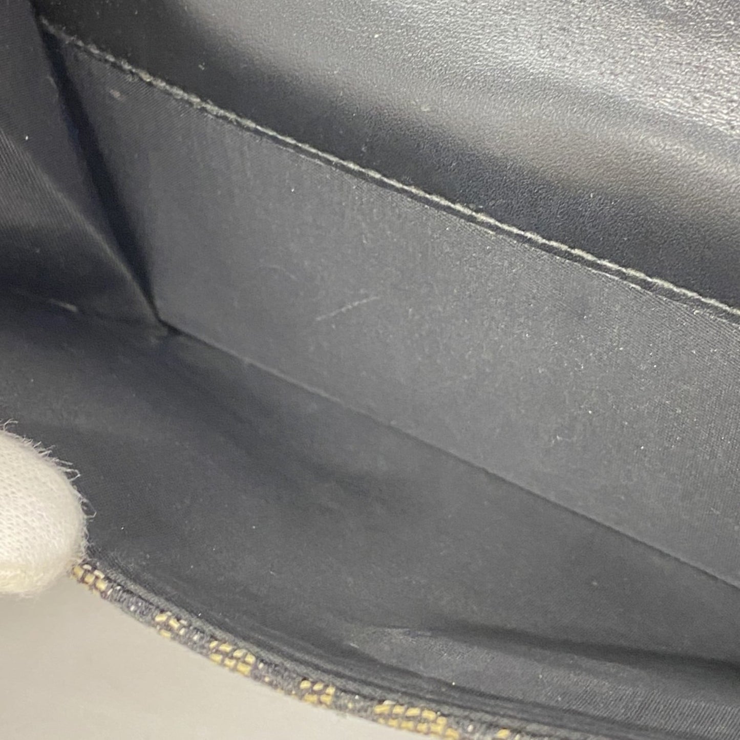 Christian Dior Trotter Saddle Canvas Long Wallet, Black, Women's