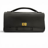 BALENCIAGA 834943 Bel Air Small Clutch Bag, 2-Way Leather Shoulder Black, Made in Italy, Women's, with Dust Bag — Like New