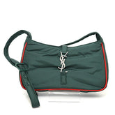 Saint Laurent YSL Le Cin Cassette Shoulder Bag Eco Nylon Khaki Green/Red 733294 — Like New
