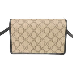 Gucci GUCCI Shoulder Bag GG Emblem Super Calf Black Web 2WAY Supreme Beige 820688 FAD6L 9741 Men's Women's — Like New