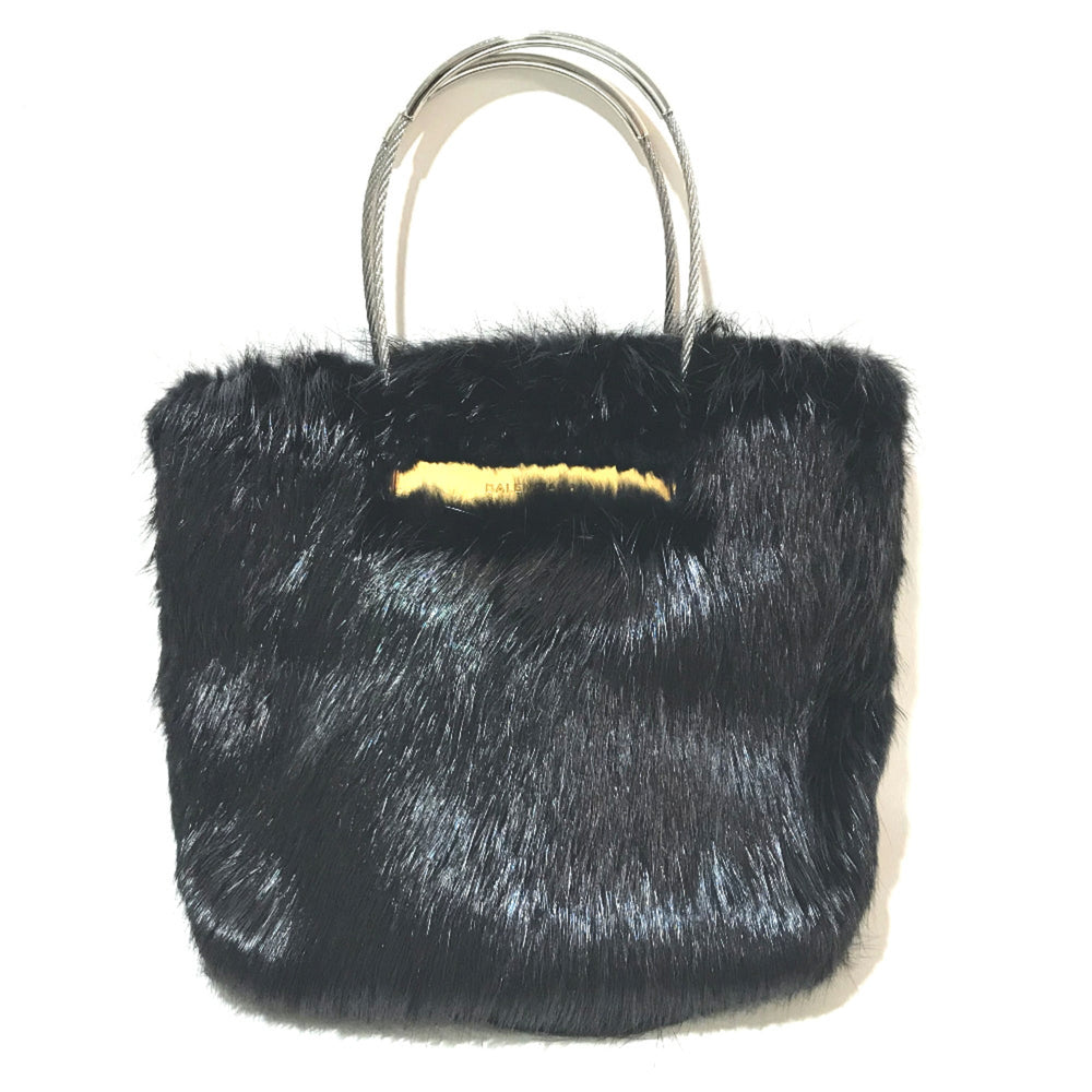 Balenciaga cable bag fur tote Hand Bag Black — Like New