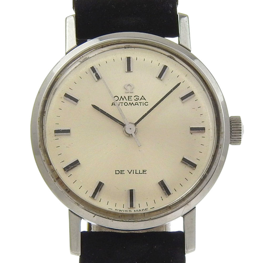 Omega De Ville 565.005 Women's Watch - Stainless Steel x Leather Strap, Silver, Automatic Movement, Analog, Silver Dial — Good