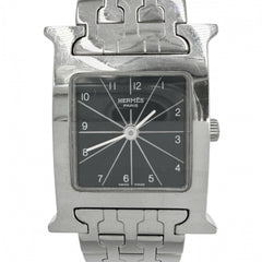 Hermes H-Watch Women's Quartz Watch, Black Dial, H WATCH, Battery Operated, Stainless Steel, Silver/Black, HERMES HH1.210 — Good
