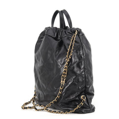 Chanel Backpack, 22 Large, Shiny Calf Leather AS3313, CHANEL Handbag, Black, Women's — Like New