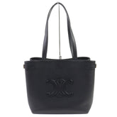 CELINE 11685 Cabas Anais Triomphe Medium Leather Tote Bag (Can be carried on the shoulder) Black, Made in Italy, Women's — Like New