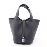 Hermes Picotin Lock PM Blue Nuit Handbag, Taurillon Clemence Leather, Women's, Navy — New - Store Return