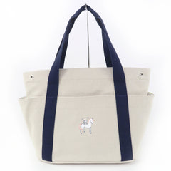 HERMES Cabriole Tote Bag, 100% Cotton, Gris Perle, Made in France, Women's — Like New