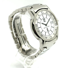 BVLGARI ST35S Solotempo Quartz Date Watch, Stainless Steel, Men's, Silver — Good