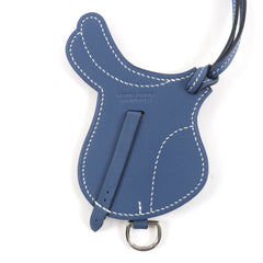 HERMES Paddock Sailor Charm, Veau Swift leather, Colvert silver hardware, bag charm, made in France, women's — Like New
