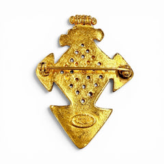 CHANEL Vintage 94P Coco Mark Large Antique Brooch Accessory Gold Made in France Women's — Like New