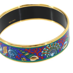 Hermes HERMES Email GM Bangle Bracelet Blue Multicolor Gold — Like New