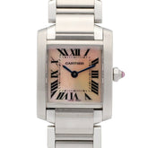 Cartier Tank Française SM Watch, Stainless Steel, Ladies, Pink/Pink Shell, W51028Q3 — Very Good