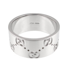 Gucci Icon Wide Ring #18, 18K WG (White Gold 750) — Like New