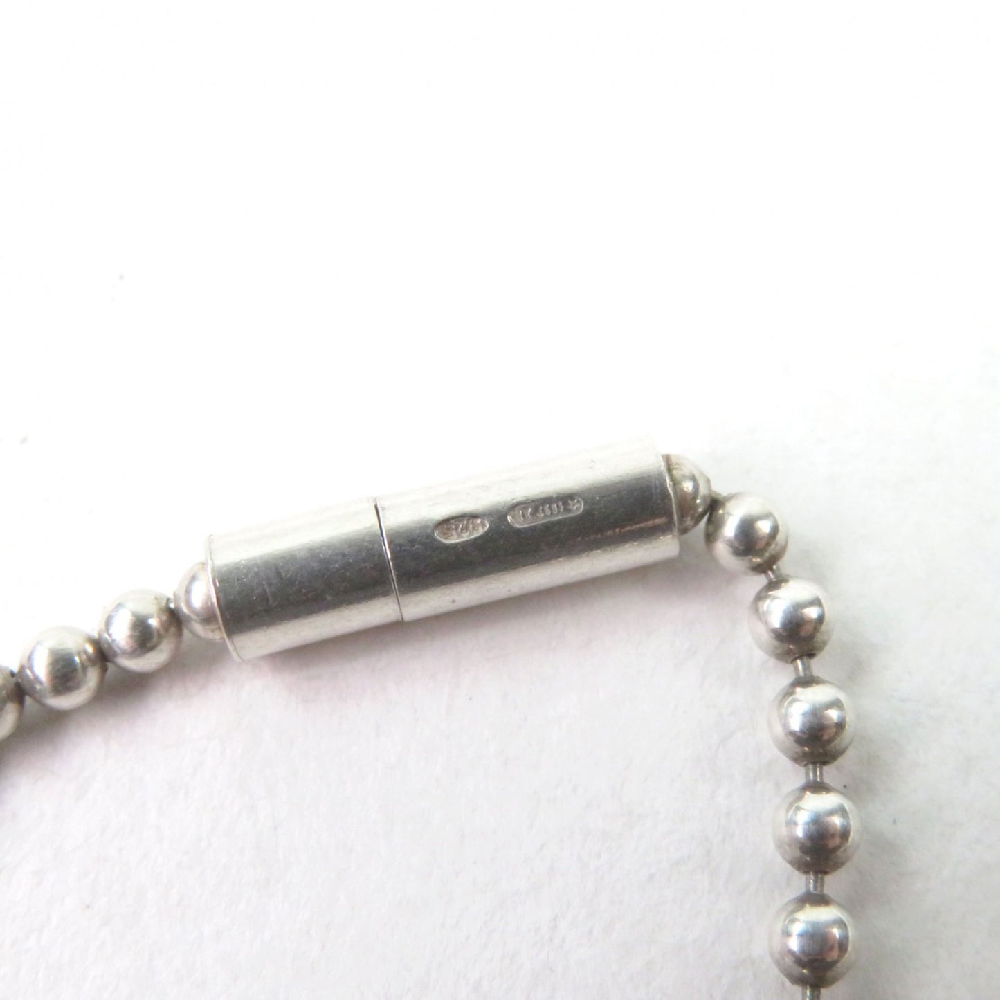 GUCCI 925 Silver Double Dog Tag Ball Chain Necklace with Engraved Logo, Made in Italy, Weight 50.79g, Recommended for Men