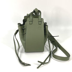 LOEWE Hammock Drawstring Bag, Mini Handbag/Shoulder Leather, Women's, Khaki, Like New — Like New