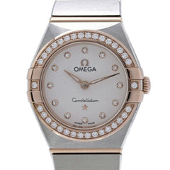 OMEGA Constellation Manhattan Diamond Bezel 131.25.25.60.52.001 Women's Watch SS x 18K Sedna Gold 40504 — Like New