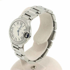Cartier Ballon Bleu 28mm W4BB0015 Women's Watch, Diamond Bezel, Silver, Quartz Watch — Very Good