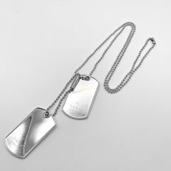 GUCCI Dog Tag Ball Chain Plate Necklace Pendant SV925 Men's Women's — Like New