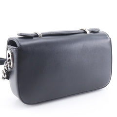 Gucci Petit GG Shoulder Bag, Double G, 2-Way, 739722, Leather, Black, Flap, GG, Women's — Like New