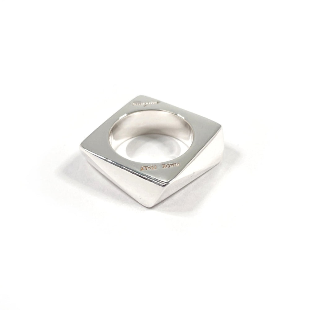 Salvatore Ferragamo Square Ring, Sterling Silver 925, Size 9, Silver, Women's — Like New