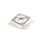 Salvatore Ferragamo Square Ring, Sterling Silver 925, Size 9, Silver, Women's — Like New