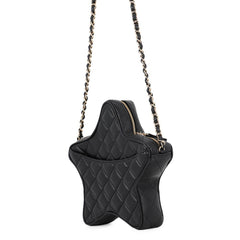Chanel Chain Shoulder Bag, Matelassé, Coco Mark, Star, Lambskin, AS4579, Black, Handbag, Women's, CHANEL — Like New